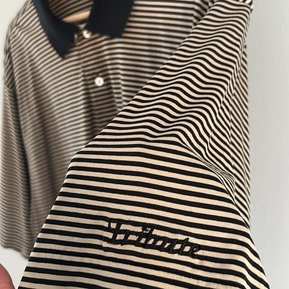 Peter Millar Vintage Double Mercerized Cotton Striped Polo Shirt Large Tall - Picture 5 of 10